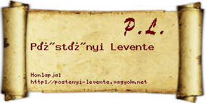 Pöstényi Levente névjegykártya